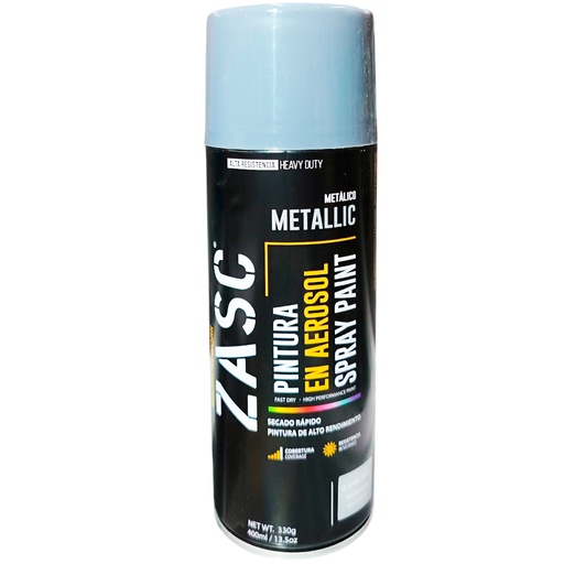 [Z-SPM125SG] Aerosol metálico gris plateado 400ml ZASC