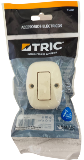 [T-SA229] Interruptor sencillo sobreponer ac110-250v 15a beige TRIC