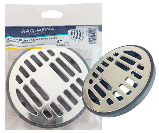 [A-QF201] Desagüe para piso 4″ abs con tapa metálica cromada AQUAFINA