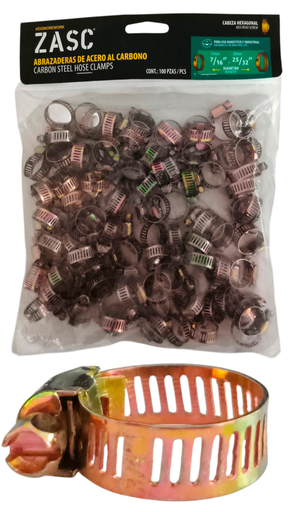 [Z-HCC-25-32] Abrazadera de acero al carbón 7/16"-25/32" ZASC (set 100pz)