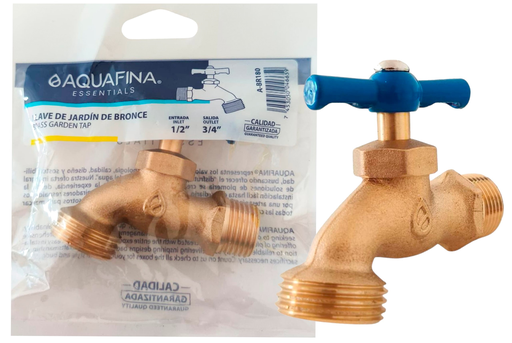 [A-BR180] Llave de jardin bronce AQUAFINA (mr1/2'' x mr3/4'')