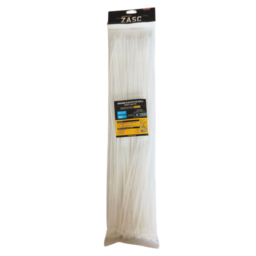 [Z-CT3.6X450MM-W] Tie wrap nylon 66 3,6 x 450mm blanco ZASC (Set 100pz)