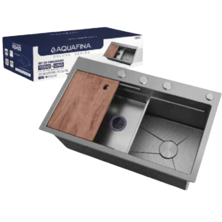 [A-8045SET-F] Fregadero sobreponer 1 ponchera 80cm x 45cm AQUAFINA (satinado)