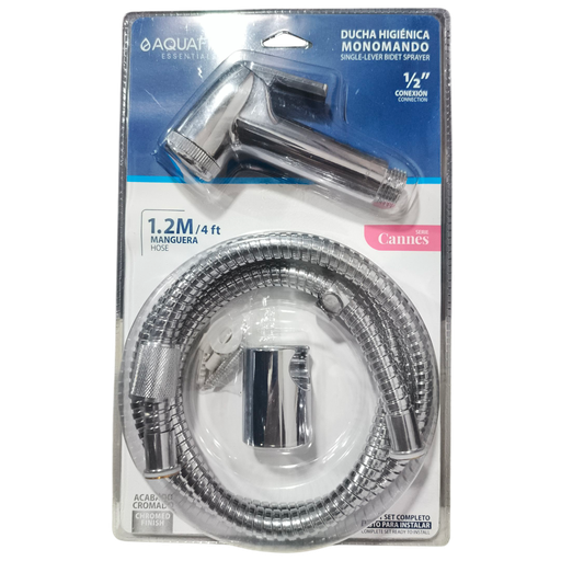 [A-SR101] Ducha teléfono plástica cromada cannes (1.2mts) AQUAFINA