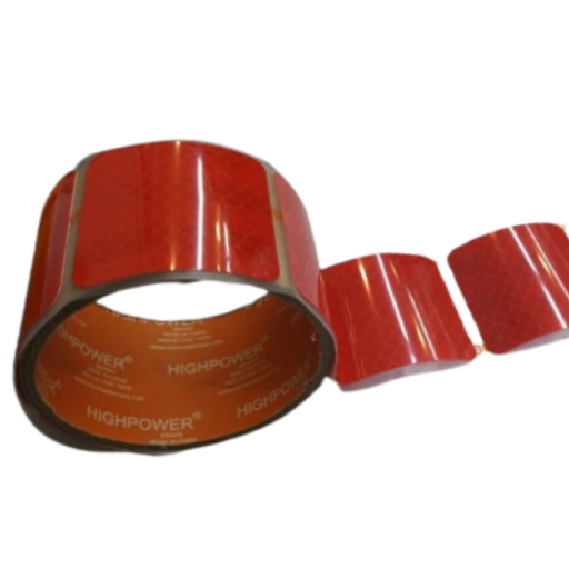 [HP1716-R] Cinta reflectiva d/parches 50mm x 5 mts roja HIGHPOWER