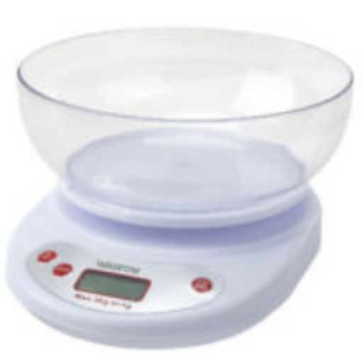 [WKE5507] Peso de cocina electrónico c/envase 5-5000grs WADFOW