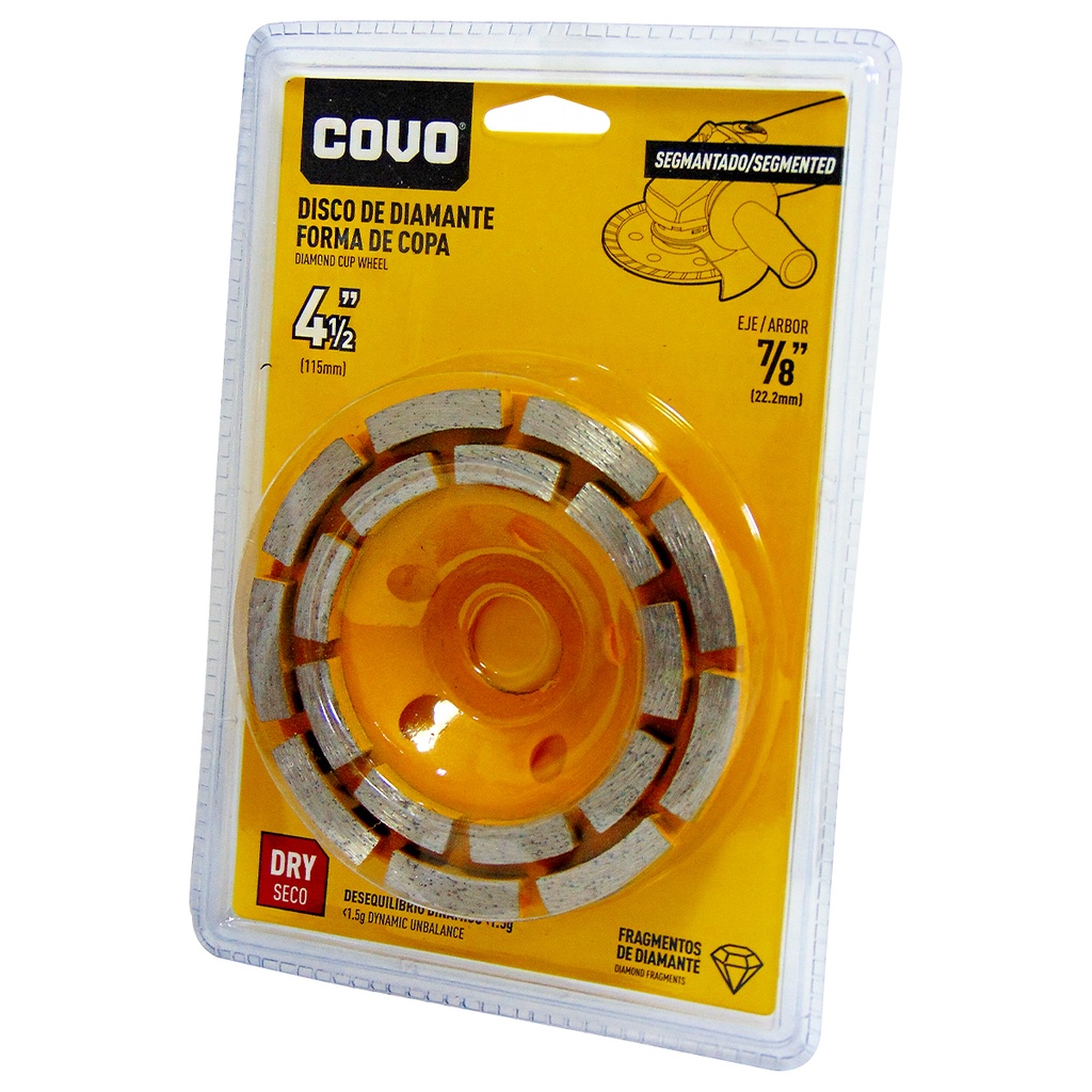 Disco diamantado segmentado 4.1/2'' COVO (centro deprimido)
