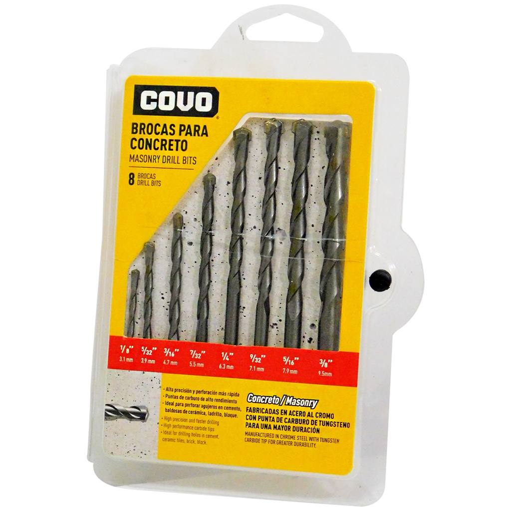 Mecha para concreto COVO (set 8pz)