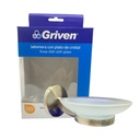 Jabonera con plato de cristal GRIVEN (satinado)