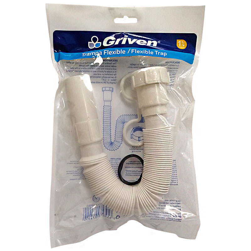Sifon flexible para lavamanos GRIVEN (1.1/4'')