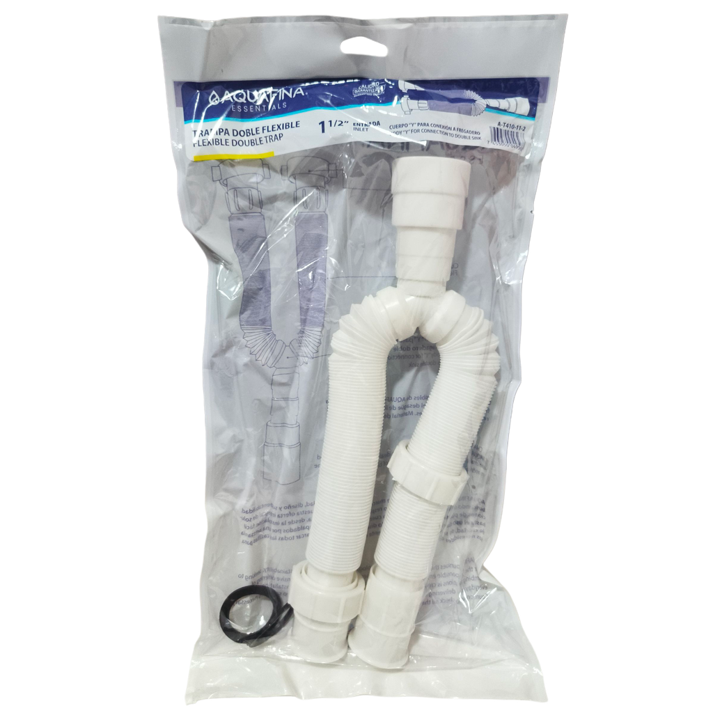 Colector doble plástico extensible 1.1/2'' AQUAFINA