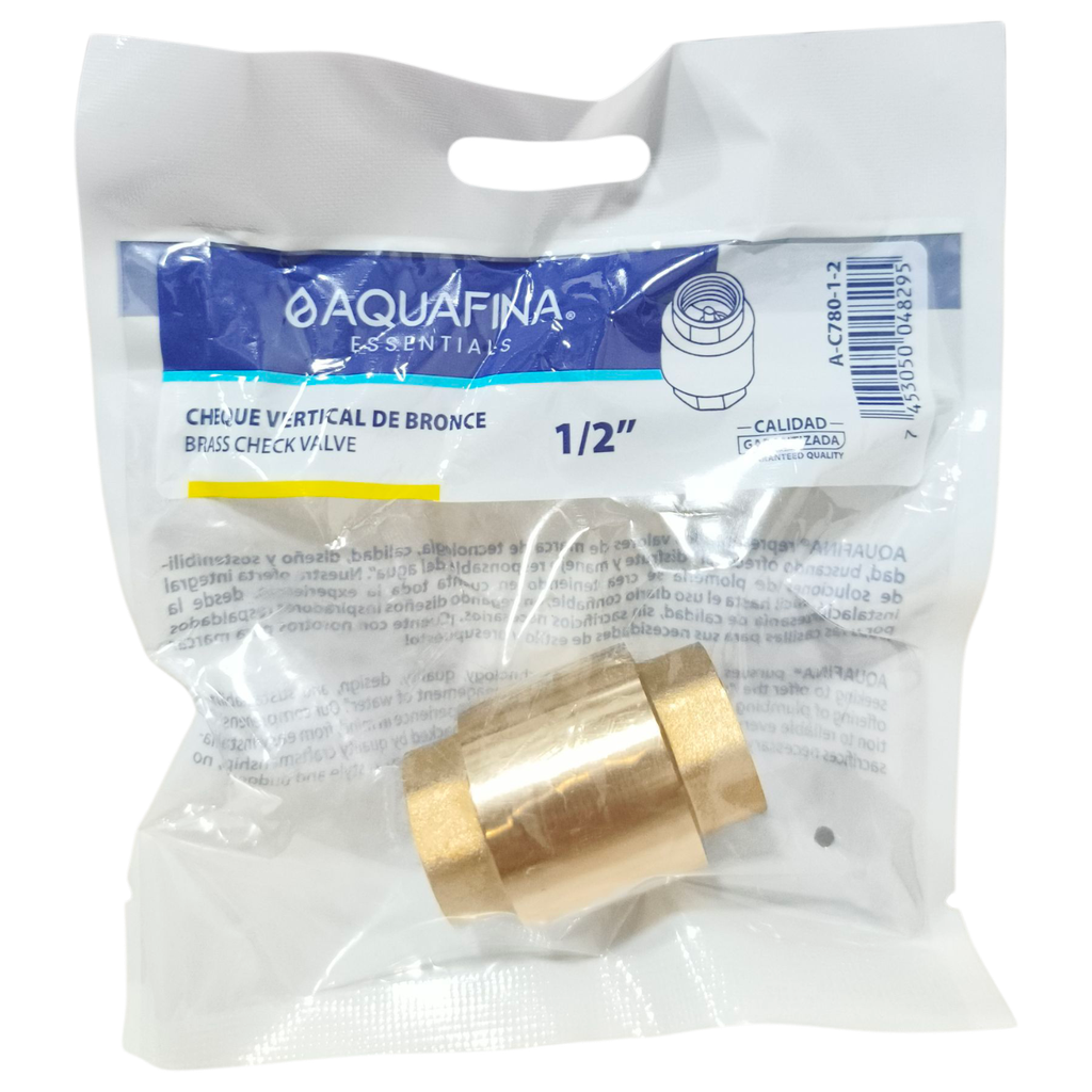 Válvula check hr1/2" x hr1/2" AQUAFINA (pitón de bronce)