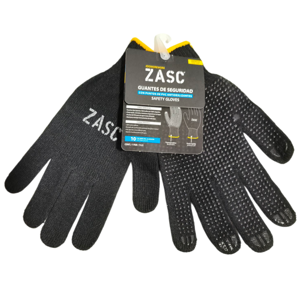 Guante de algodón con puntos pvc ZASC (par) (talla única)