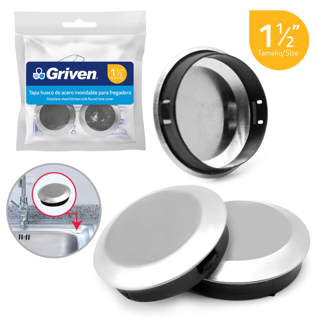 Tapa hueco 1.1/2'' para fregadero GRIVEN (set 2pz)