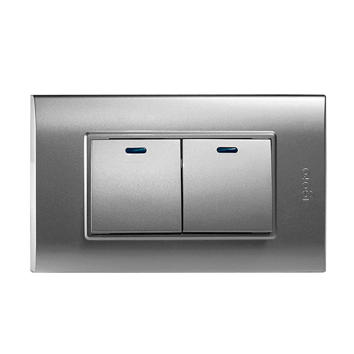 Interruptor doble IGOTO (serie b silver)