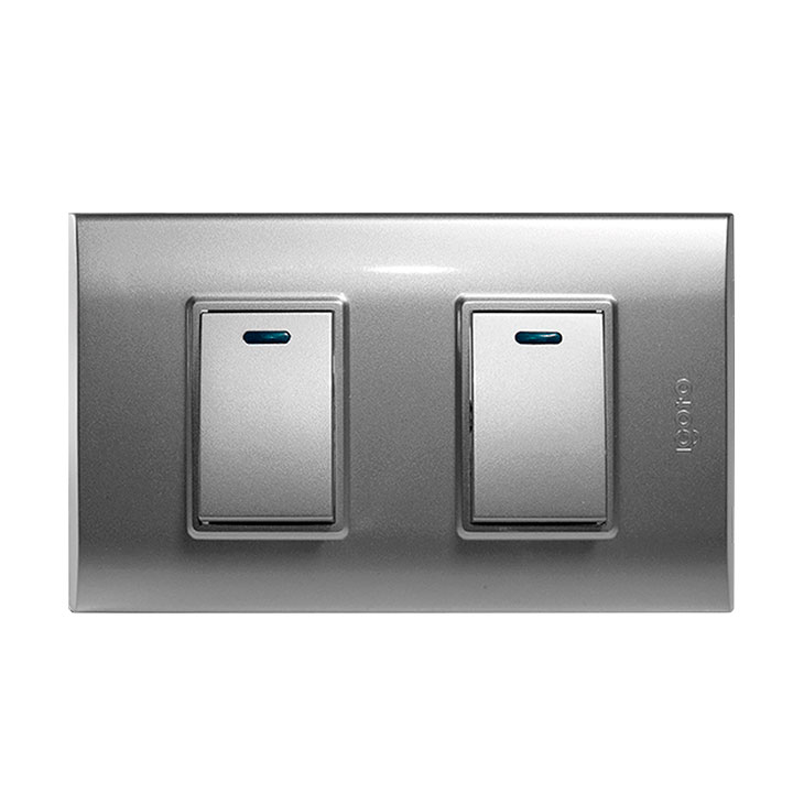 Interruptor doble IGOTO (serie b silver)