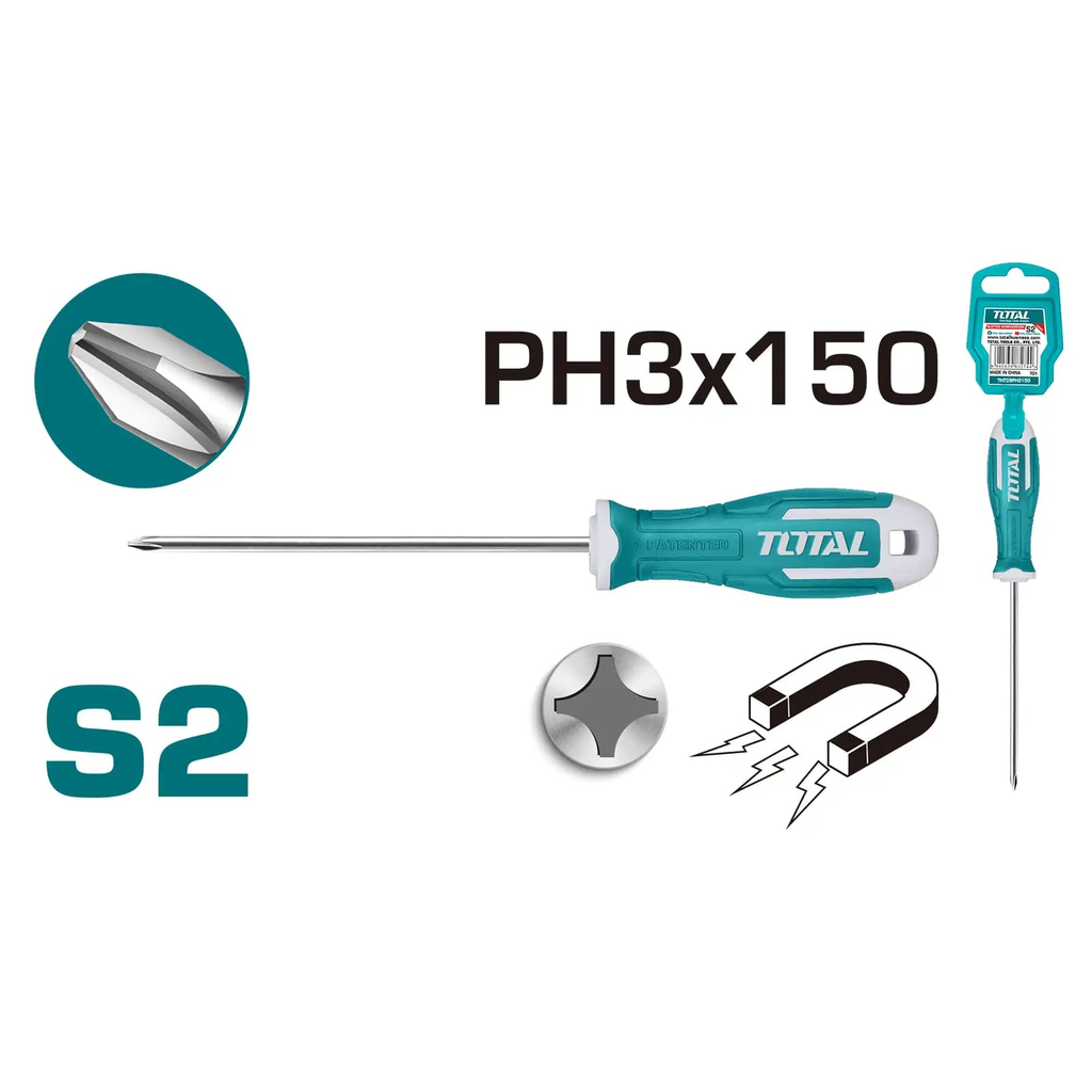 DESTORNILLADOR DE ESTRIA PH3X150MM S2 DIAMETRO 8MM TOTAL 