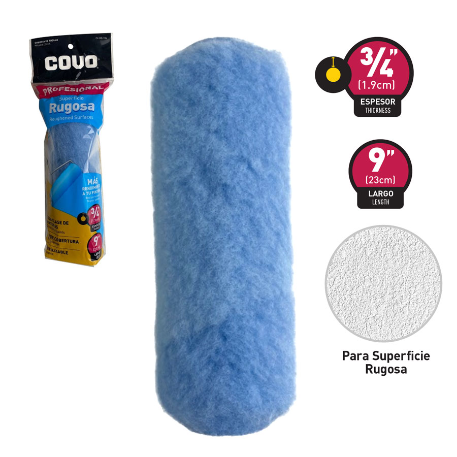 Funda para rodillo 9'' rugosa COVO