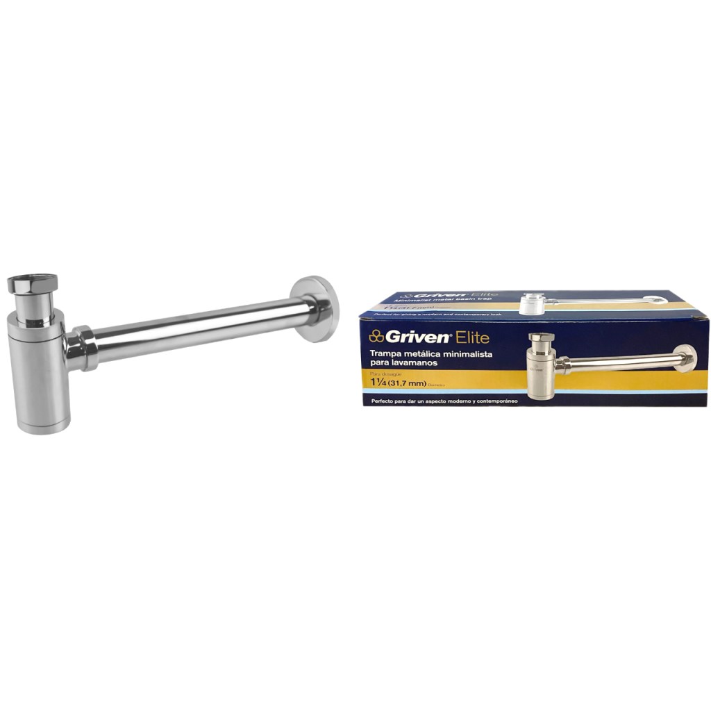 Sifón metálico 1.1/4'' GRIVEN (cromado)