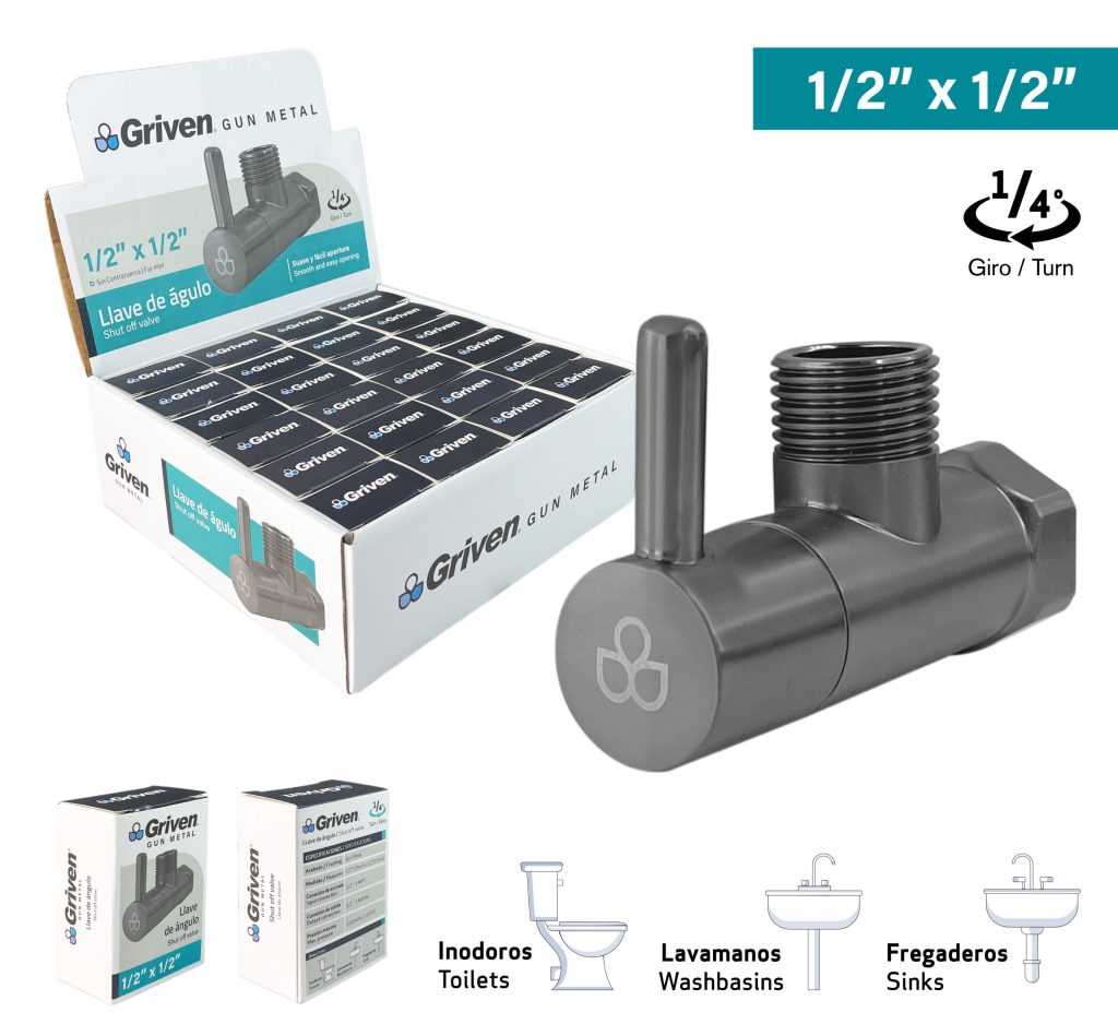 Llave de arresto 1/2'' x 1/2'' GRIVEN (gun metal)