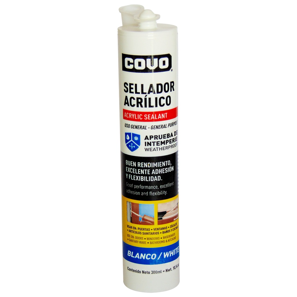 Sellador acrilico 300ml COVO (blanco)