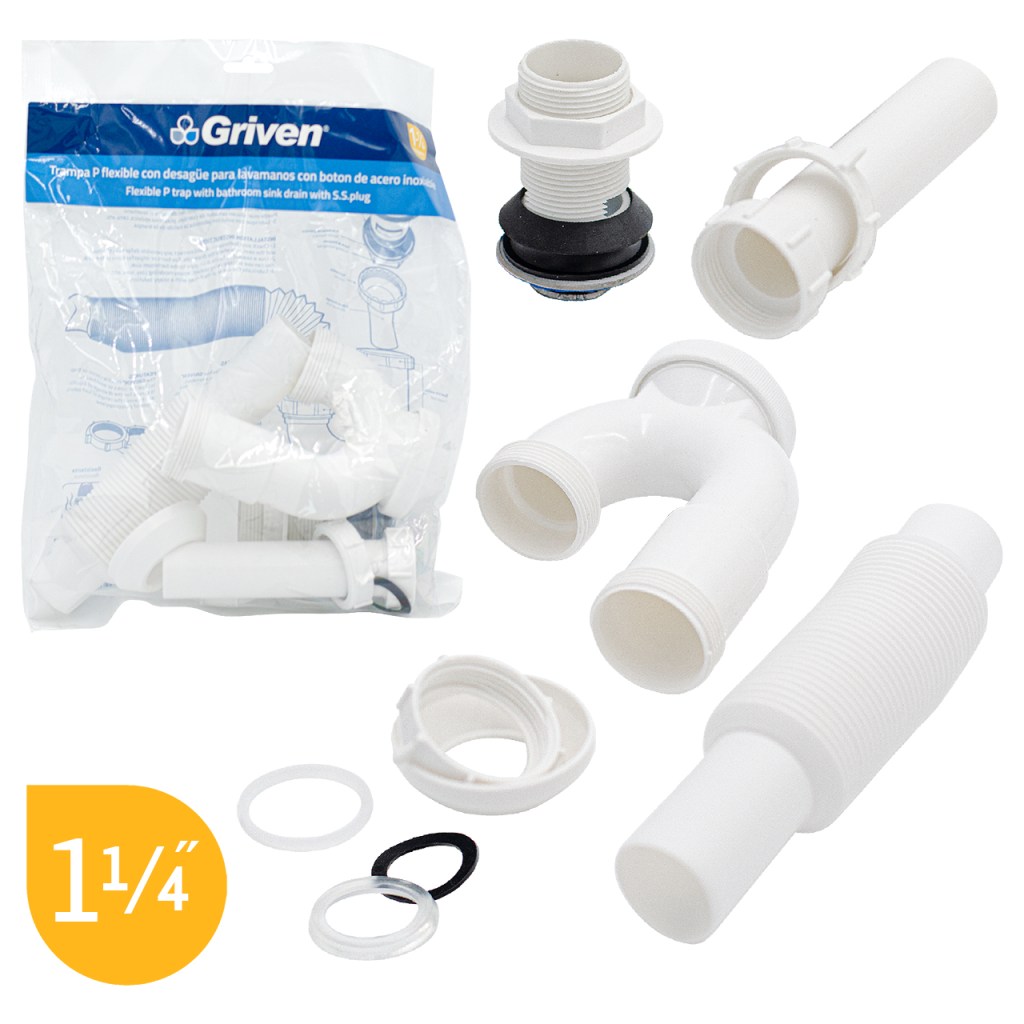 Sifon con desague extensible 1.1/4'' GRIVEN