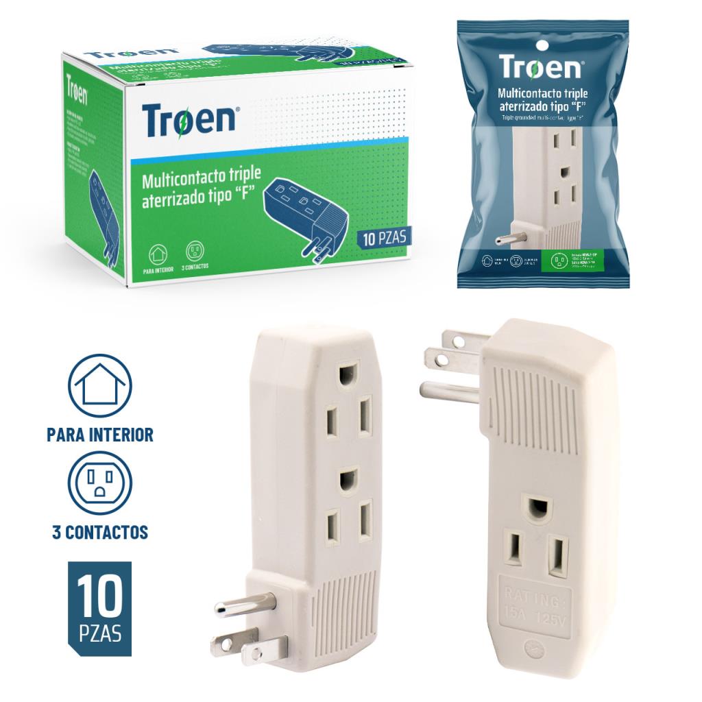 Adaptador de corriente triple 15a TROEN