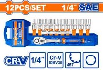 Rachet 1/4'' con dados sae WADFOW (set 12pz)