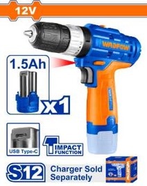 Taladro de impacto inalambrico 12v 3/8'' WADFOW