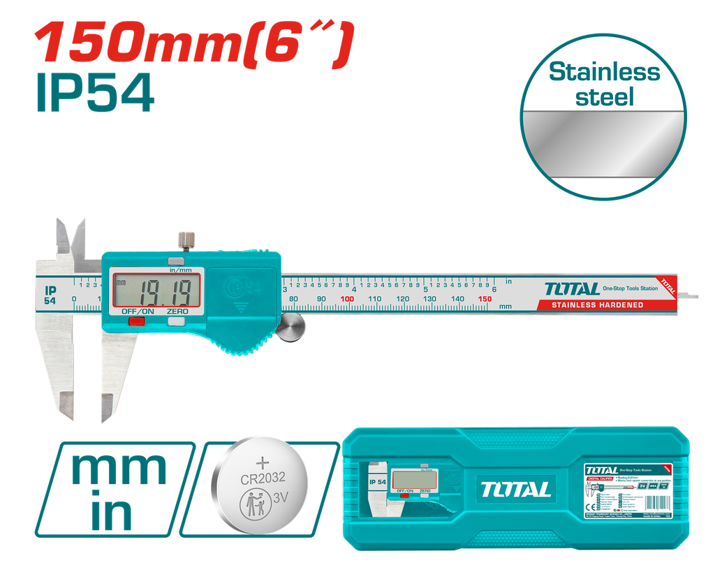 VERNIER CALIBRADOR DIGITAL 0-150MM TOTAL 