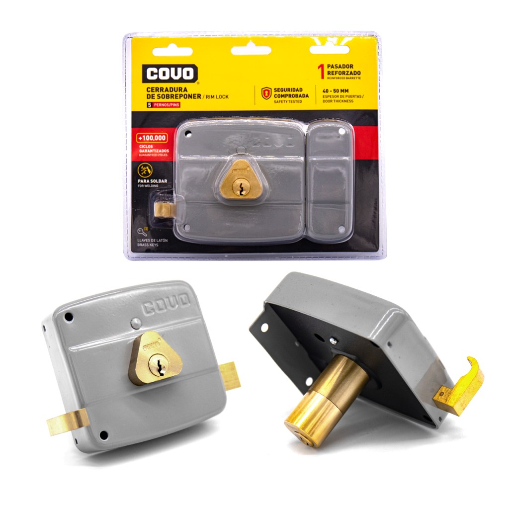 Cerradura de sobreponer COVO (cilindro fijo)