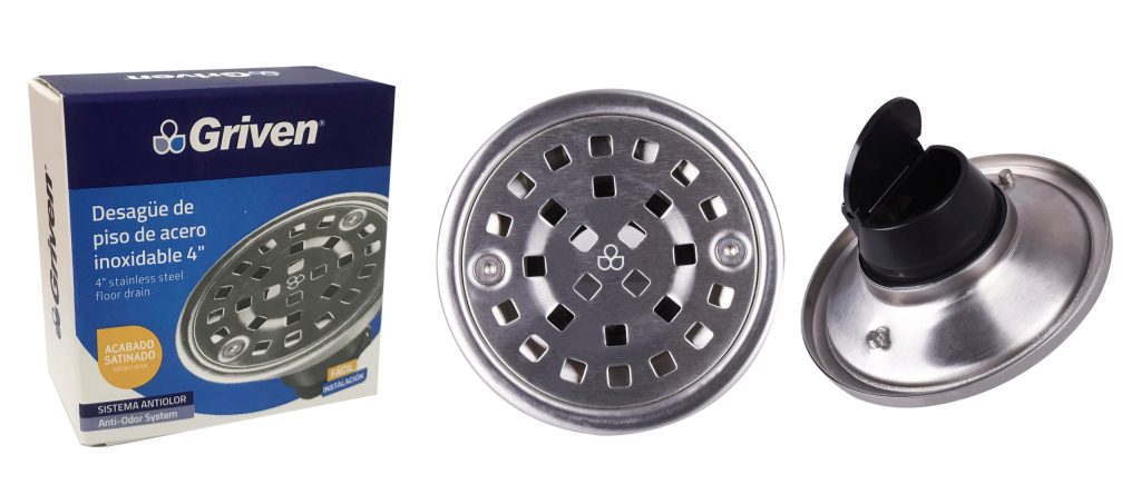 Desague para piso 4'' GRIVEN (satinado)