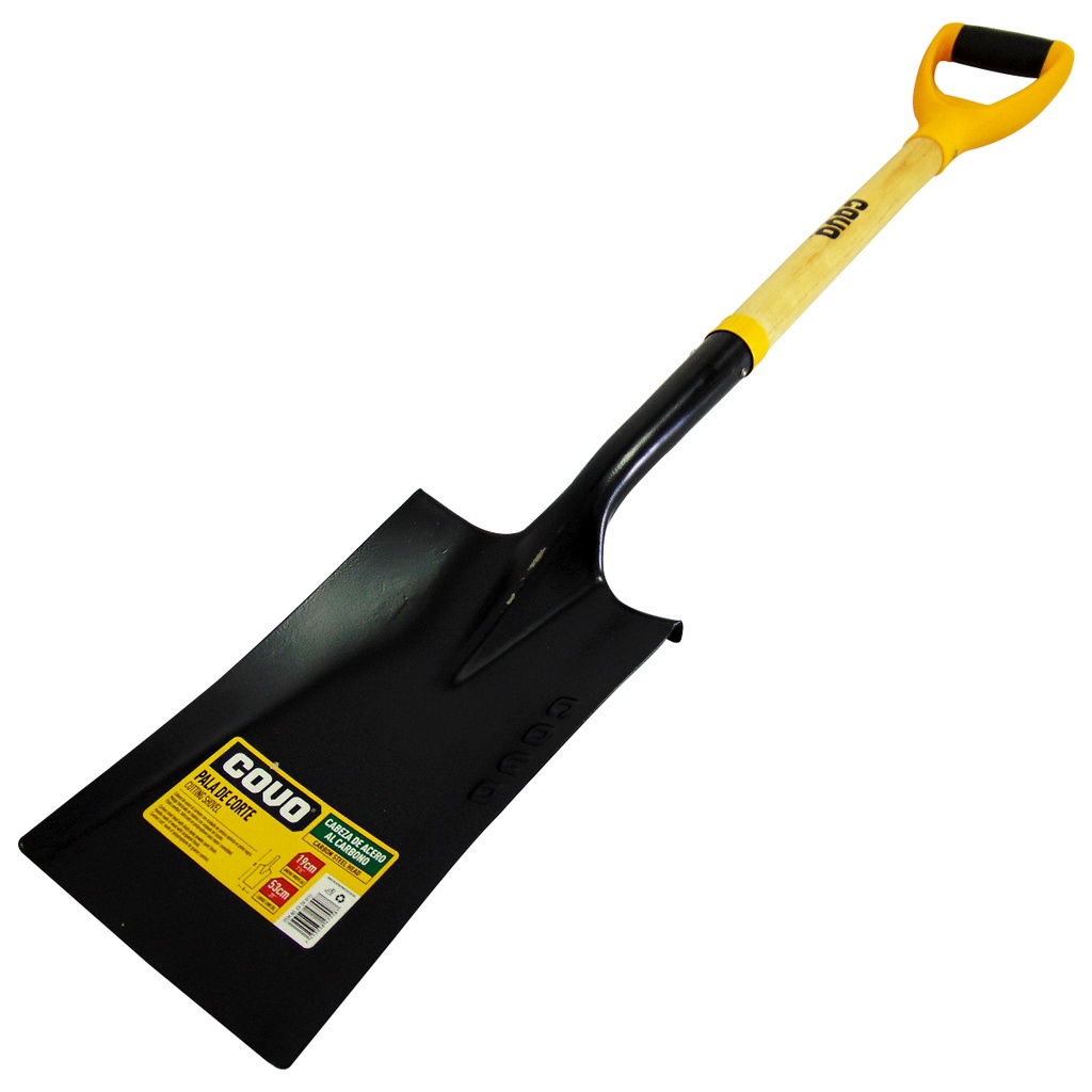 Pala cuadrada 19cm cabo madera COVO