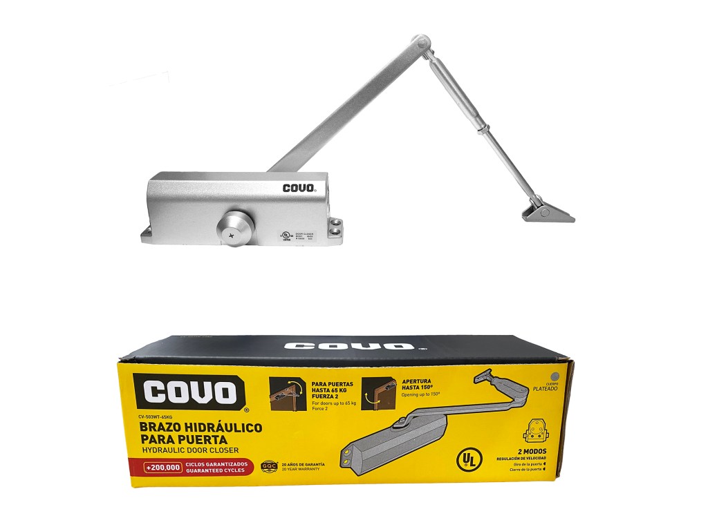 Brazo hidraulico para puerta 65 Kg COVO (cromado)