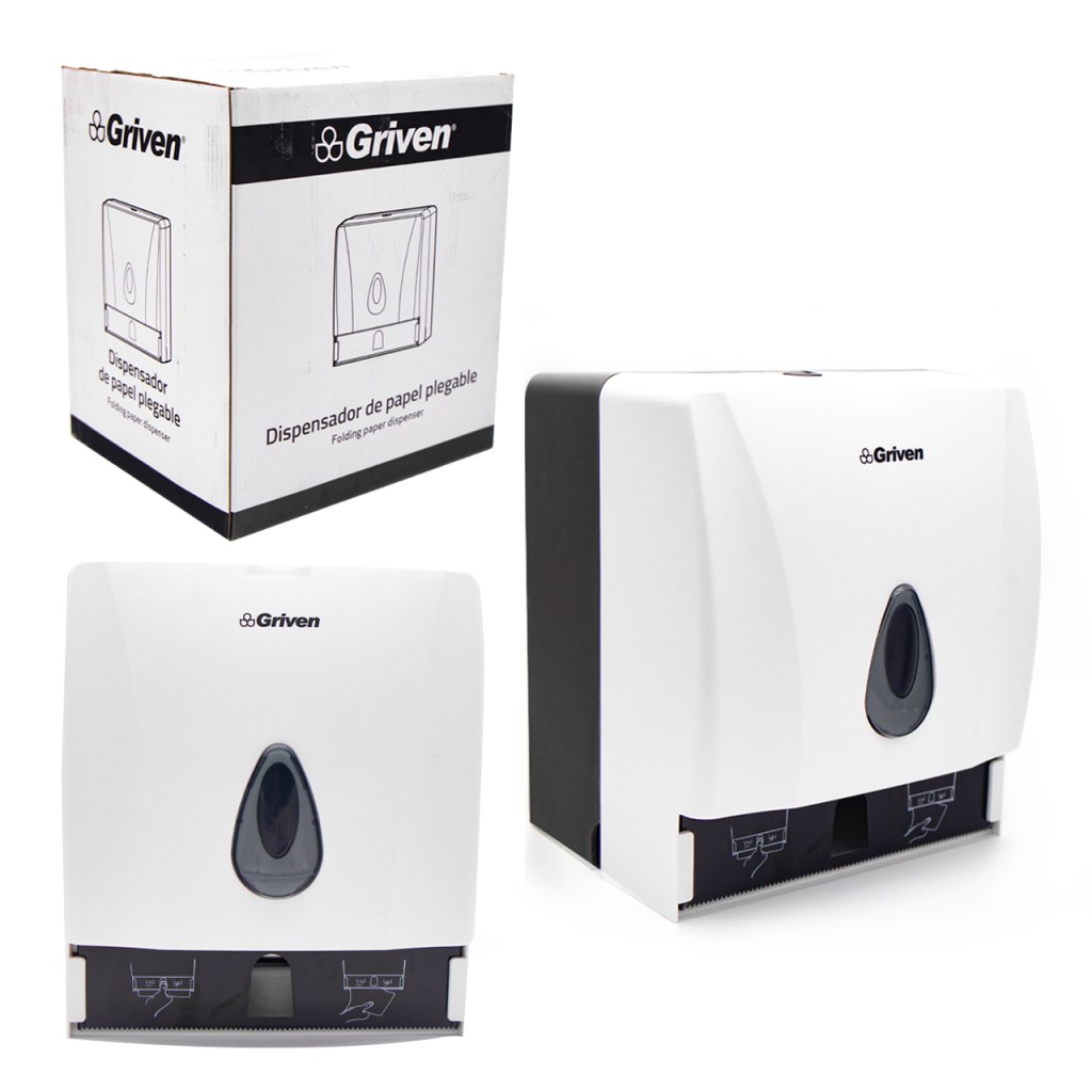 DISPENSADOR DE PAPEL CUADRADO BLANCO GRIVEN 