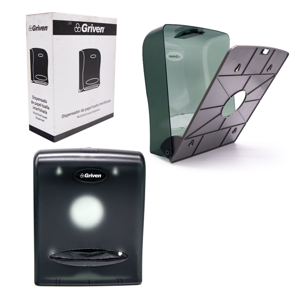 DISPENSADOR DE PAPEL INTERFOLIADA NEGRO GRIVEN 
