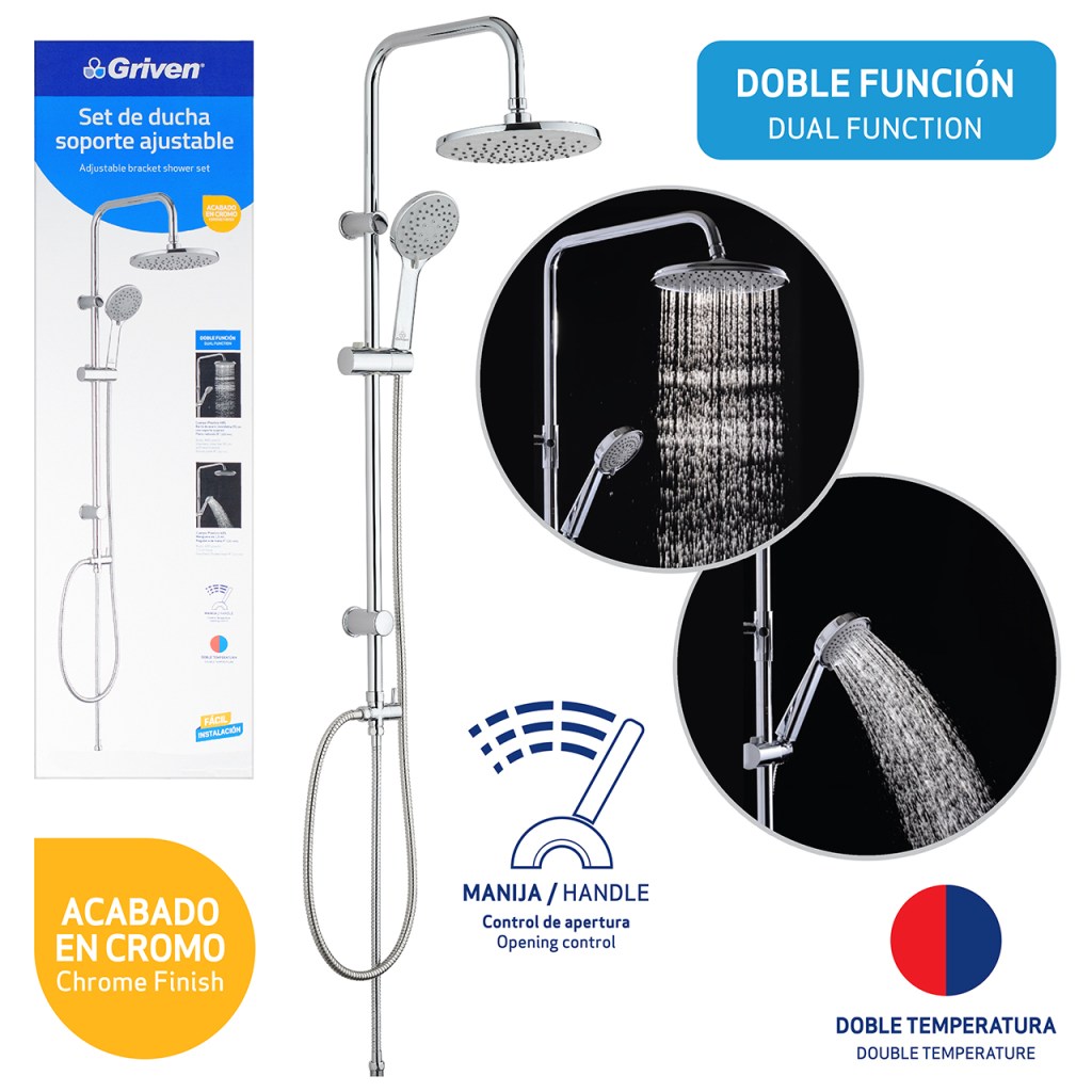 Juego de regadera y ducha GRIVEN