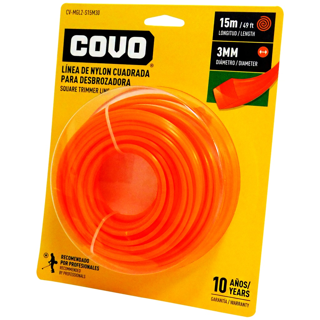 NYLON CUADRADO PARA DESMALEZADORA 15MTX3,0MM COVO 
