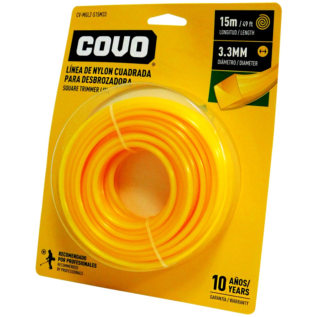 NYLON CUADRADO PARA DESMALEZADORA 15MTX3,3MM COVO 