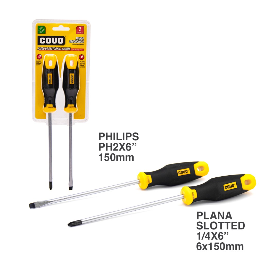 Destornillador 6'' COVO (set 2pz)