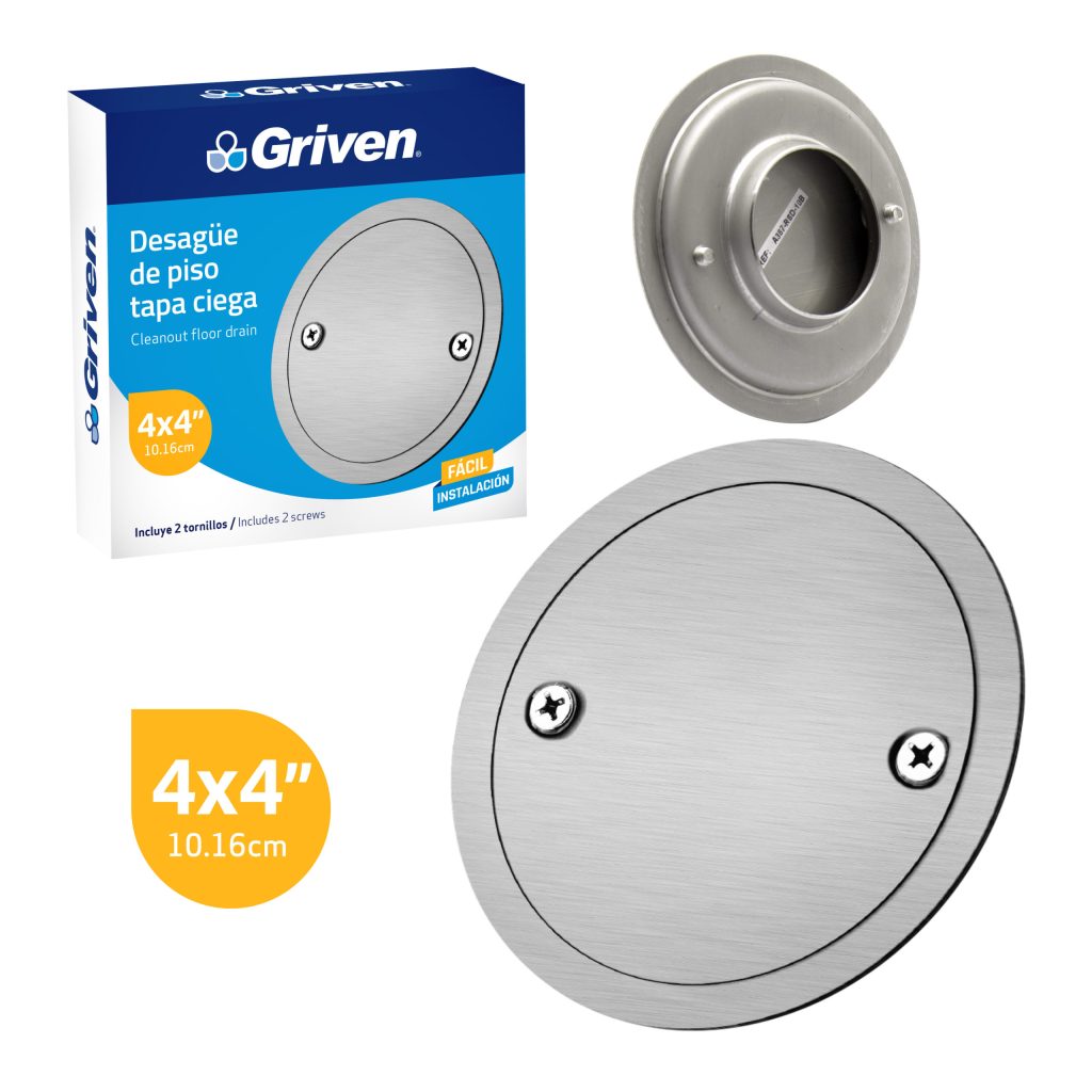Desague de piso 4'' tapa ciega GRIVEN
