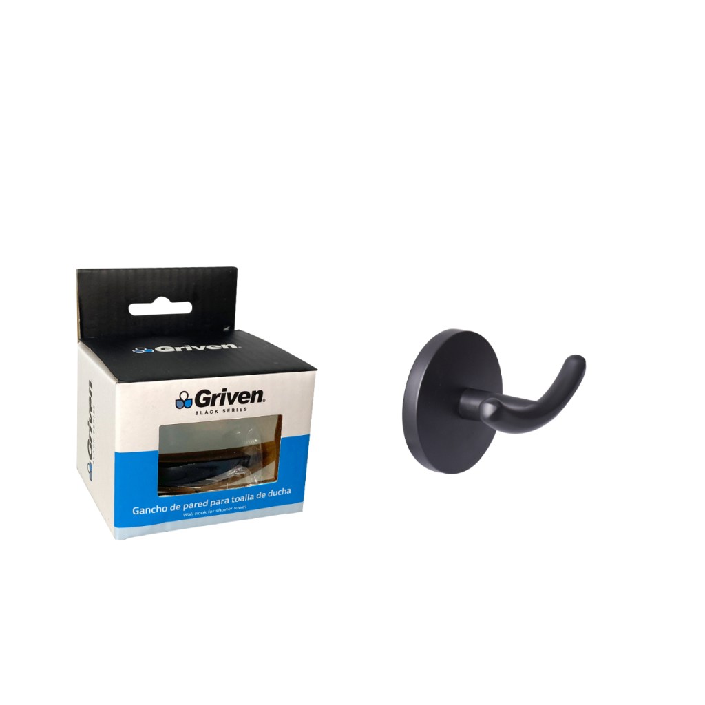 GANCHO PARED PARA TOalla GRIVEN BLACK 