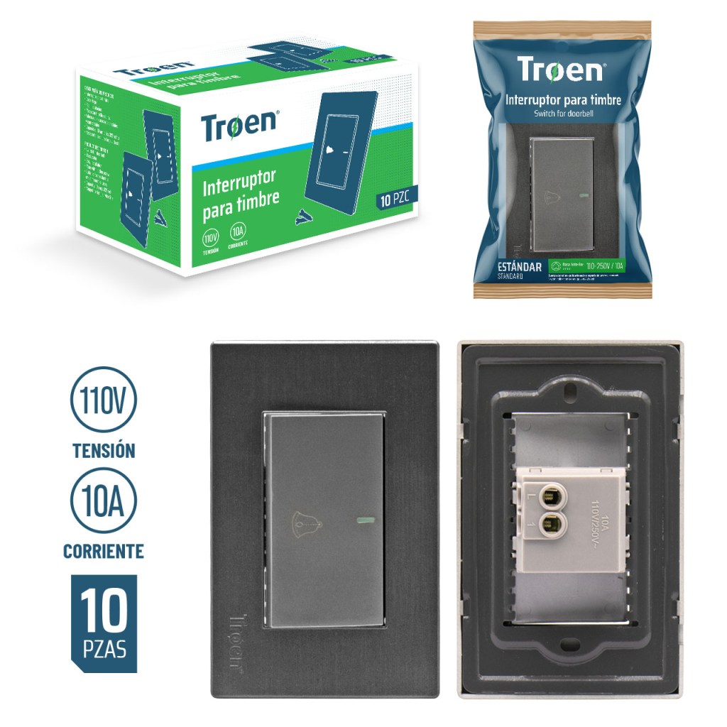 TIMBRE PARA PUERTA PLATA TROEN