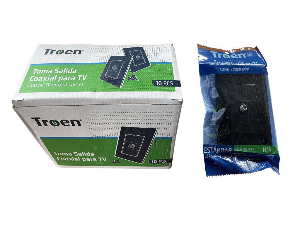 TOMA COAXIAL PARA TELEFONO NEGRA TROEN