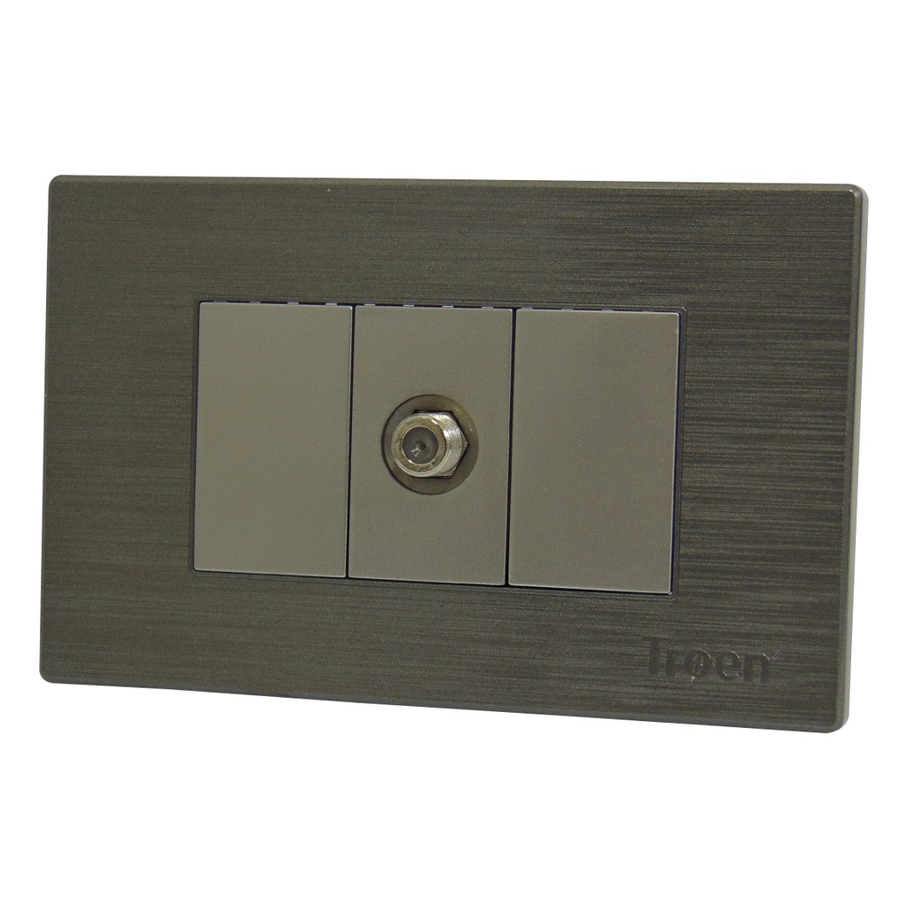 TOMA COAXIAL PARA TELEFONO PLATEADA TROEN