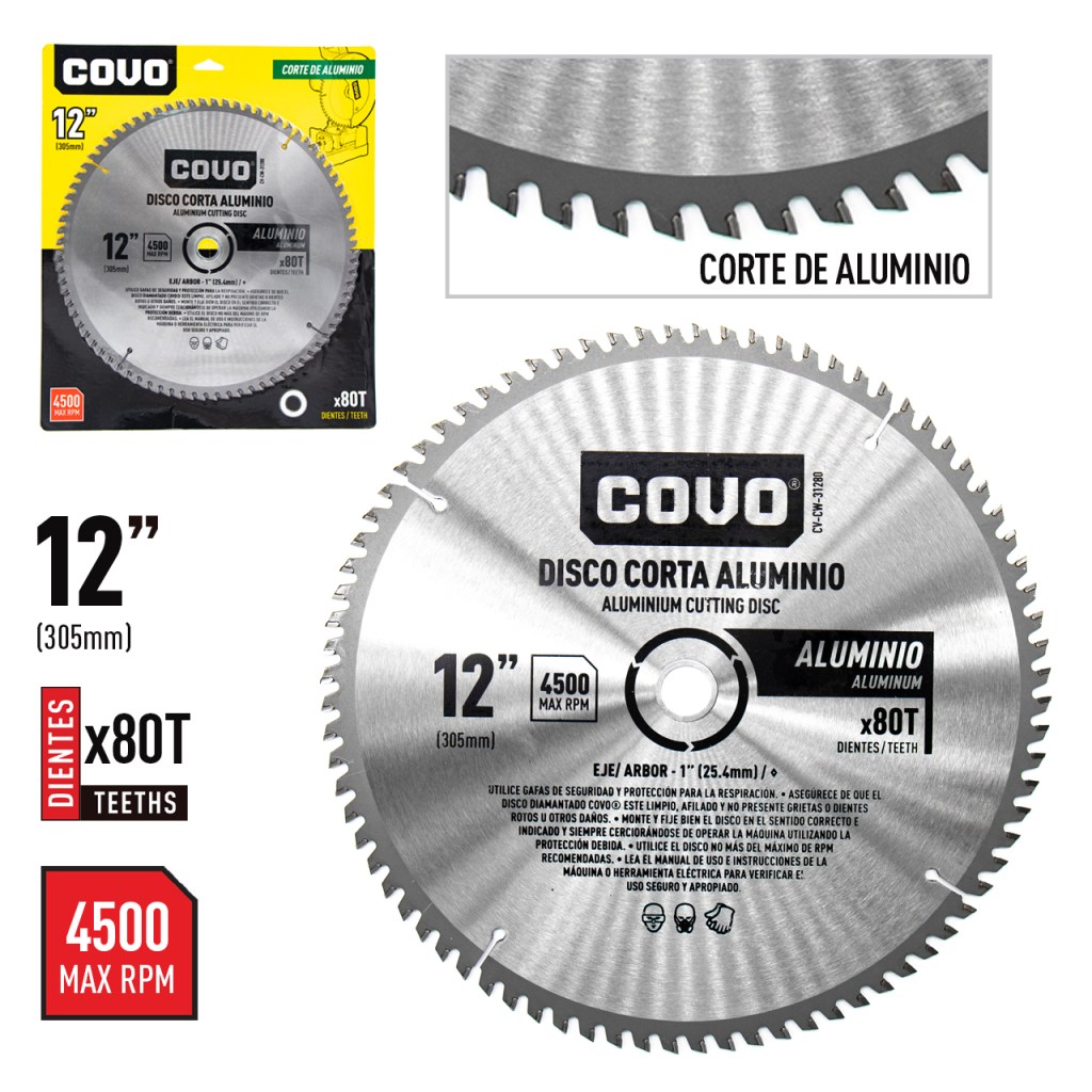 Disco de sierra 12" COVO (aluminio)