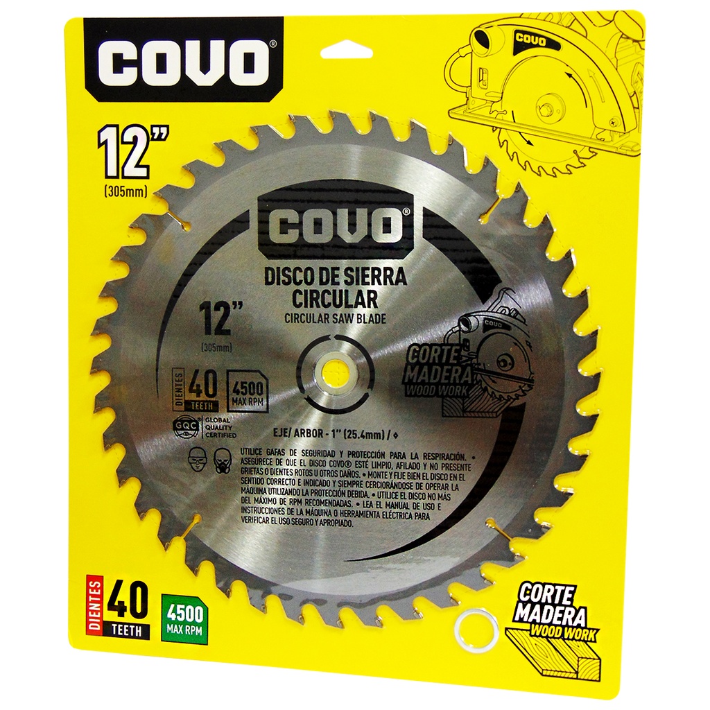 Disco de sierra 12" COVO (madera)
