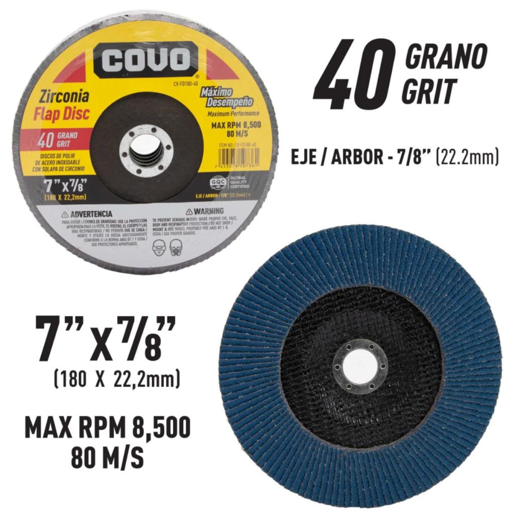 Disco flap 7'' COVO (zirconio)