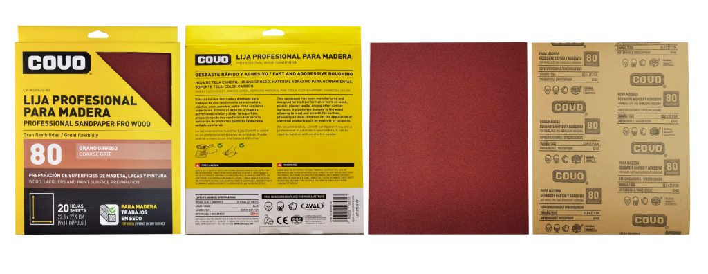 Lija abrasiva profesional para madera COVO (set 20pz)