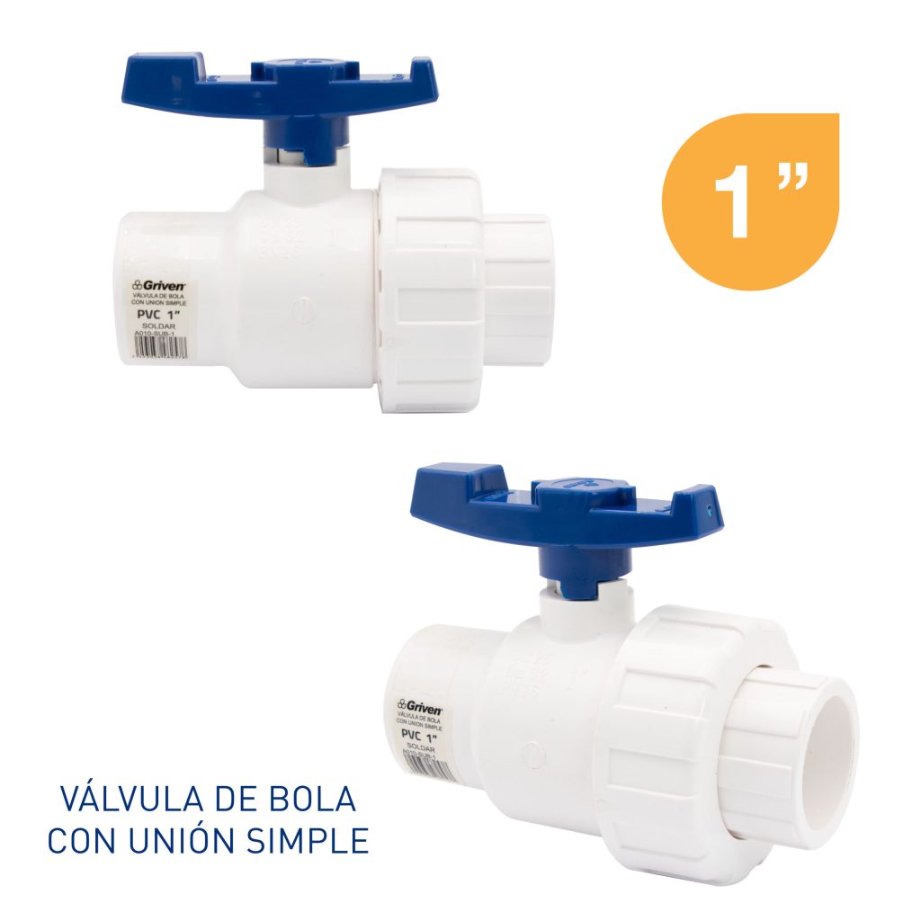 Valvula PVC union universal simple (CXC) GRIVEN